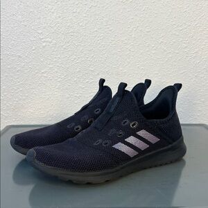 Women’s Adidas Size 7 Cloudfoam Solid Black Athletic Shoes Sneakers Low Top